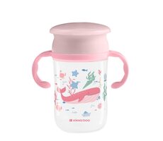 KikkaBoo Hrnček trénovací 360° 300ml 12m+ Deep Sea Pink / od 12 mesiacov