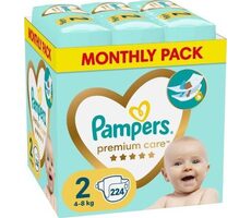 Pampers Premium Care 4-8kg (224ks) / Plienky / Veľkosť 2 (4-8 kg)