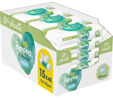 Pampers Harmónia Aqua Plastic Free Vlhčené obrúsky 720ks (15 x 48 ks)