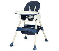 ECOTOYS Jedálenská stolička 2v1 modrá / od 6 mesiacov
