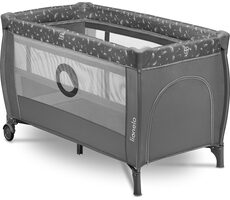 Lionelo Postieľka cestovná Stefi PLUS Grey White / od narodenia