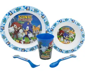 STOR Detská jedálenská súprava 5v1 Sonic