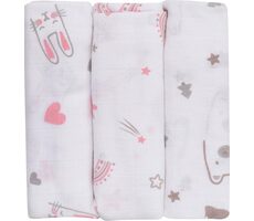 BUBABA Tetra plienky 3ks Ružový zajačik