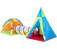 ECOTOYS Tunelová sústava s dvoma stanmi 3v1