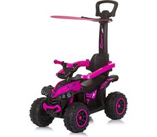 CHIPOLINO Odrážadlo so strieškou a vodiacou tyčou ATV Pink