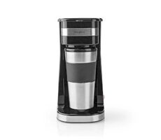 Nedis KACM300FBK čierna / Kávovar na prekvapkávanú kávu / 750 W / kávový filter / 0.4 l / 1 šálka / cestovný hrnček 