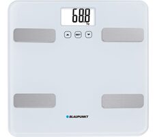 Blaupunkt BSM501 biela / osobná váha / nosnosť 150 kg / pamäť pre 12 užívateľov / monitorovanie tuku / 2x AAA
