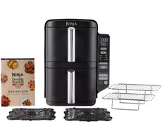 Ninja SL300EU čierna / Teplovzdušná fritéza / 2470W / 2x 3.8 / 6 programov / 2 koše 