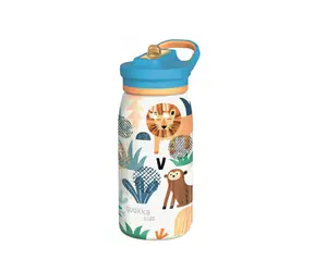 Quokka Nerezová termofľaša s náustkom Pop Kids Safari 445 ml