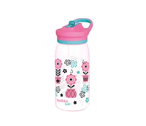 Quokka Plastová fľaša s náustkom Glow Kids Melodic Flowers 580 ml