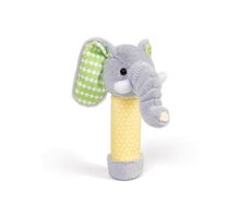 Bigjigs Toys Plyšová hrkálka Slon / od 0 rokov