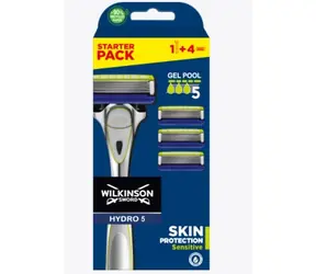 Wilkinson Hydro5 Skin Protection Sensitive Clampac holiaci strojček + náhradná hlavica 4ks