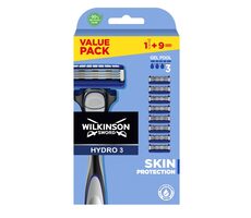 Wilkinson Hydro3 Skin Protection holiaci strojček + 9 náhradných 3-britých hlavíc 