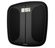 Sencor SBS 2406BK čierna / Osobná váha / Tvrdené sklo / LCD / 150 kg / kg/lb / 1x CR2032 