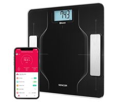 Sencor SBS 8002BK čierna / Osobná váha / / Tvrdené sklo / LCD / 180 kg / kg / 4X AAA  