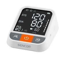 Sencor SBP 1500WH biela / digitálny tlakomer / krvný tlak & tep / pamäť 2x99 miest / displej 83 × 82 mm / 4X AAA