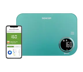 Sencor SKS 7071GR tyrkysová / múdra kuchynská váha / max. 5kg / funkcia TARA / Bluetooth 
