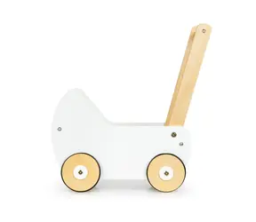 ECOTOYS Drevený vozík pre bábiky biela / od 3 rokov