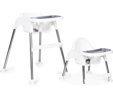 ECOTOYS Jedálenská stolička 2v1 biela / od 6 mesiacov