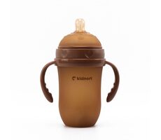 Kidnort Eple Dojčenská fľaša pre dojčené deti 250ml 6m+ hnedá
