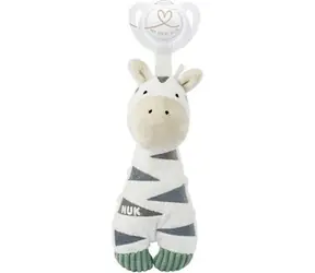 NUK Plyšový držiak cumlíka ZEBRA / 0+
