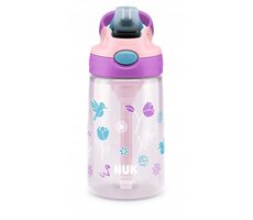 NUK Fľaša na pitie so slamkou 420ml / ružová / od 4 rokov 