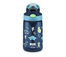 NUK Fľaša na pitie so slamkou 420ml / modrá / od 4 rokov 