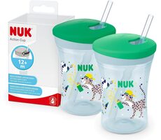 NUK Hrnček so slamkou 230ml / od 12 + / zelená