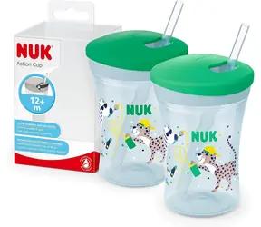 NUK Hrnček so slamkou 230ml / od 12 + / zelená
