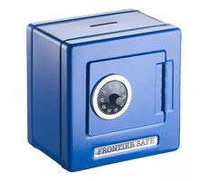 GOKI Plechová pokladnička: Trezor s kombinačným zámkom - modrá