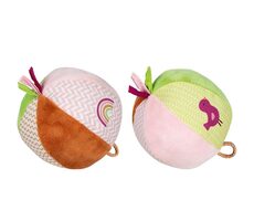 GOKI Plyšová loptička s hrkálkou 1ks (mix) / od 0 rokov