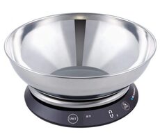 Blaupunkt FKS602 strieborná / kuchynská váha s oceľovou misou / presnosť na 1g / maximálna nosnosť 5 kg