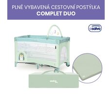 Asalvo COMPLET DUO cestovná postieľka s druhým dňom a hrazdičkou, hedgehog