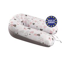 Bomimi ADOS dojčiaci vankúš 150x30, SRDIEČKA ružová/sivá