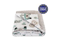 Bomimi Deka minky 100 x 75 cm pojazdná zoo, šedá xy