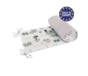 Bomimi MANTINEL do postieľky 180 cm, POJAZDNÁ ZOO, ŠEDÁ xy