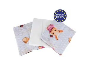 Bomimi Plienky bavlna Premium 140 g/m2 potlač, 80x70, 3ks, ZAJAČIK-RUŽOVÁ