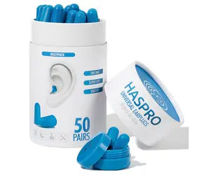 Haspro Universal štuple do uší, penové, 50 párov / 100ks, modré