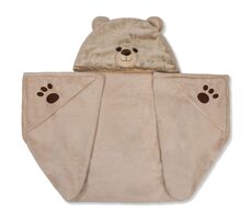 Cozy Noxxiez Medveď - hrejivá deka s kapucňou so zvieratkom a labkovými vreckami / od 3 rokov