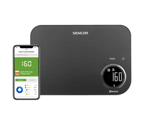 Sencor SKS 7178BK čierna / múdra kuchynská váha / max. 8kg / funkcia TARA / Bluetooth