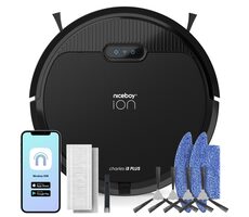 Rozbalené - Niceboy ION Charles i3 PLUS čierna/Robotický vysávač s mopom/sací výkon 2500 Pa/prachová nádoba 400 ml/HEPA 