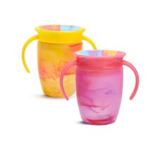 Munchkin Miracle 360° Tie Dye Cup Tropical 207 ml 6m + 2 ks, žltá a ružová