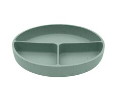 KikkaBoo Tanier delený s prísavkou Platinum Silicone Sage / od 6 mesiacov