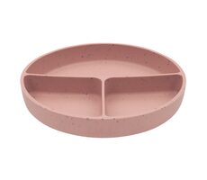 KikkaBoo Tanier delený s prísavkou Platinum Silicone Blush / od 6 mesiacov