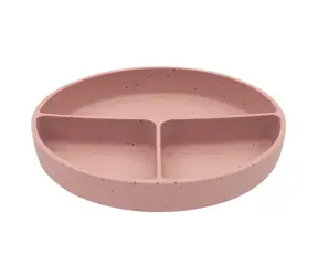 KikkaBoo Tanier delený s prísavkou Platinum Silicone Blush / od 6 mesiacov