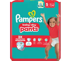 Pampers Baby Dry Pants Junior 11-17 kg (24 ks) / plienkové nohavičky / veľkosť 5 (11-17 kg)