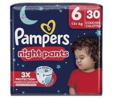 Pampers Night Pants 13+ kg (30 ks) / Nočné plienkové nohavičky / veľkosť 6 (13+ kg)