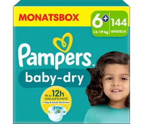 Pampers Baby Dry 14-19kg (144 ks) / plienkové nohavičky / veľkosť 6+ (14-19kg)