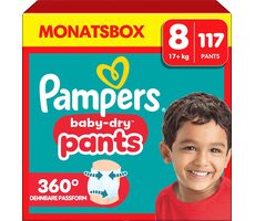Pampers Baby Dry Pants XL 17+kg (117 ks) / plienkové nohavičky / veľkosť 8 (17+kg) 