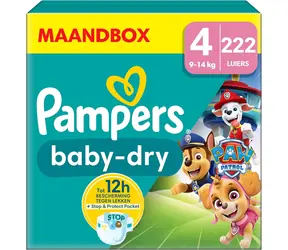 Pampers Baby Dry Paw Patrol 9-14kg (222 ks) / plienkové nohavičky / veľkosť 4 (9-14kg)